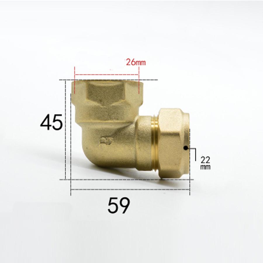 Compression Fitting Brass - フィットチューブ外径 22 ミリメートル × 3/4 