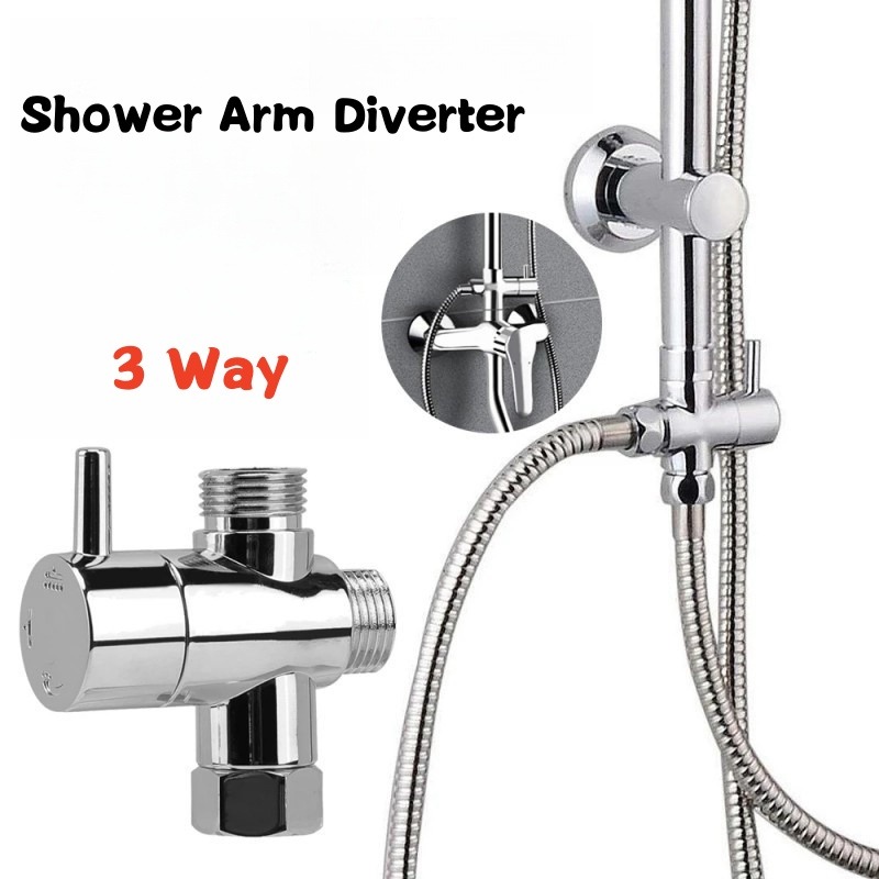 Shower Valve Cartridge - 真鍮金属 3 ウェイシャワーヘッドダイバータバルブ G1/2 3 機能スイッチアダプタコネクタヘッド蛇口浴室付属品