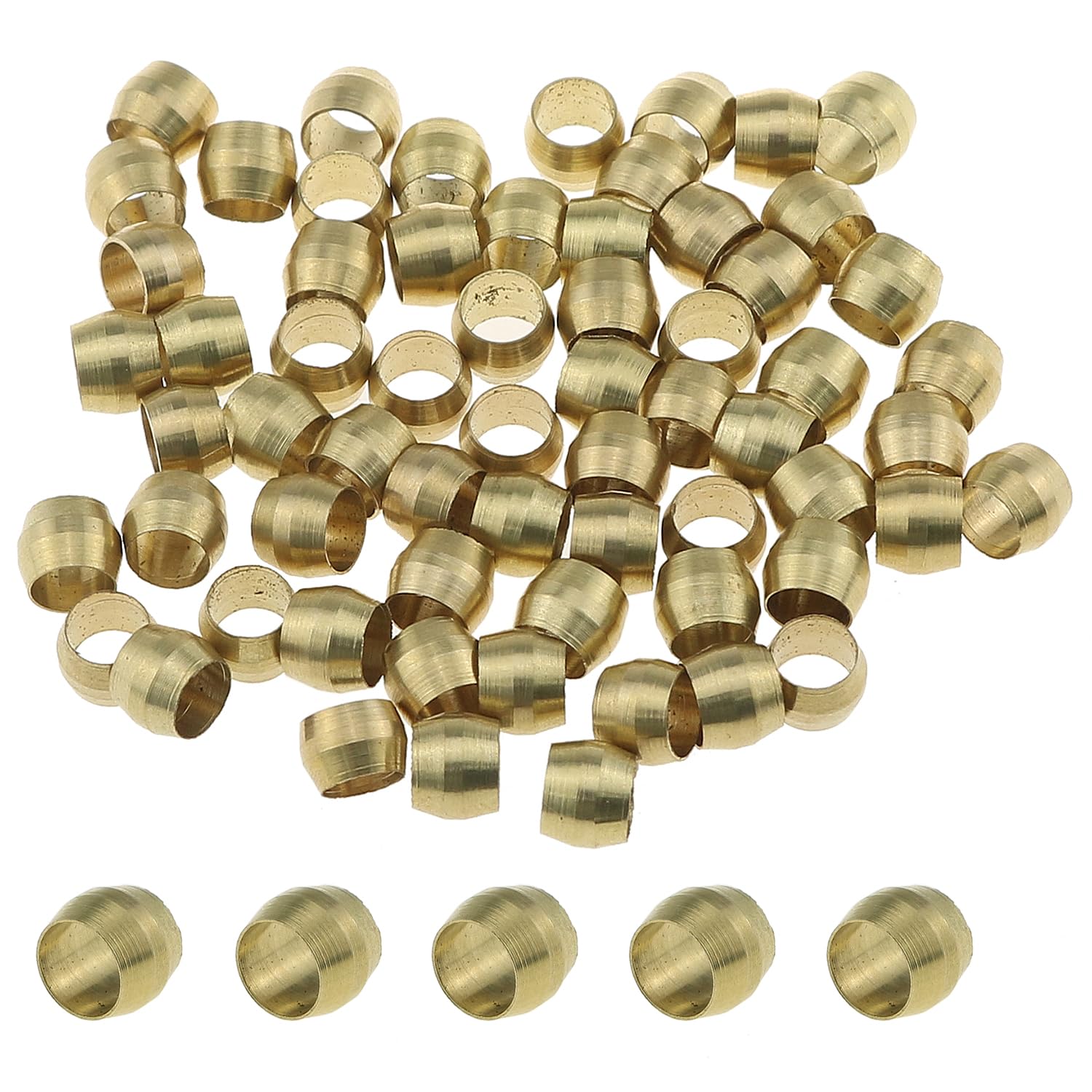 Compression Fitting Brass - 真ちゅう製フェルールスリーブフェルール、圧縮フィッティング、PB-4、6、8、油圧および空気圧用チューブ圧縮フェルール、100個