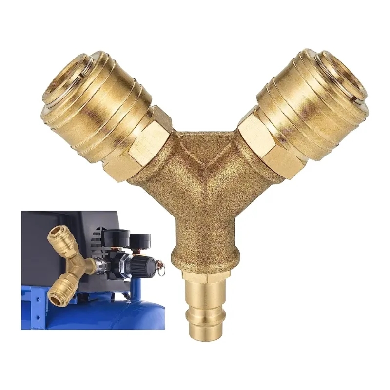 アップグレードされた圧縮空気分配器 2 ウェイ 2 カップリ - Compression Fitting Brass のレビューと価格
